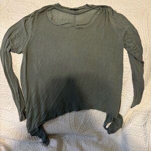 Open neck long sleeve top